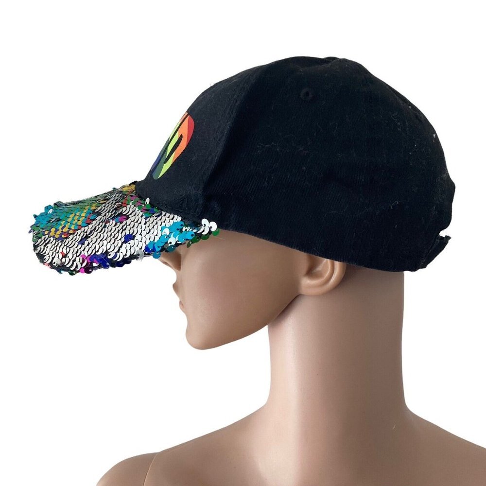 Collection Eighteen Baseball Hat Proud Pride Multicolored Sequins One Size - Picture 2 of 10